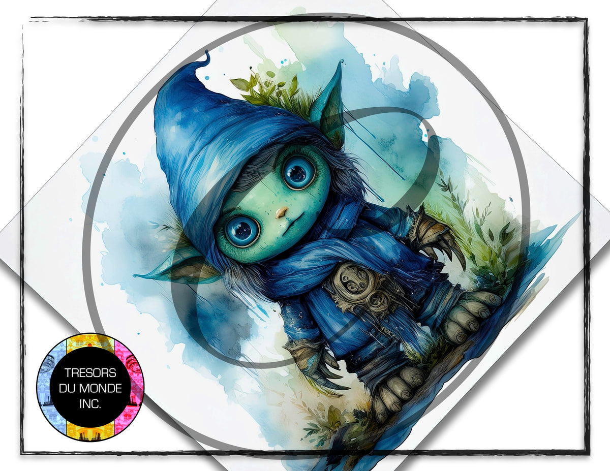 Hobbits aux yeux bleus - Image numérique solo haute résolution - Usage commercial et perso