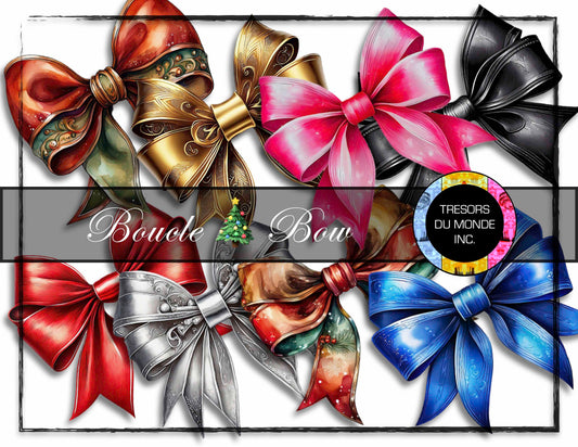 Boucles pour égayer vos cadeaux de Noël - Image numérique solo haute résolution - Usage commercial et perso