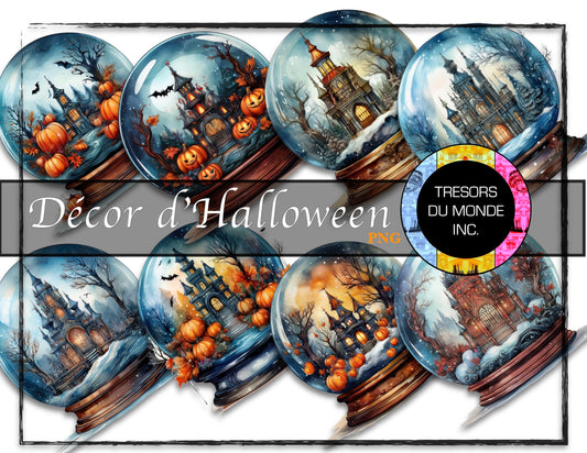 Boule de verre sur pied - Décor d'Halloween - Image numérique solo haute résolution - Usage commercial et perso