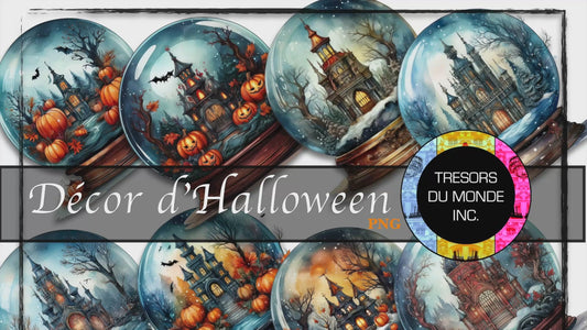 Boule de verre sur pied - Décor d'Halloween - Image numérique solo haute résolution - Usage commercial et perso