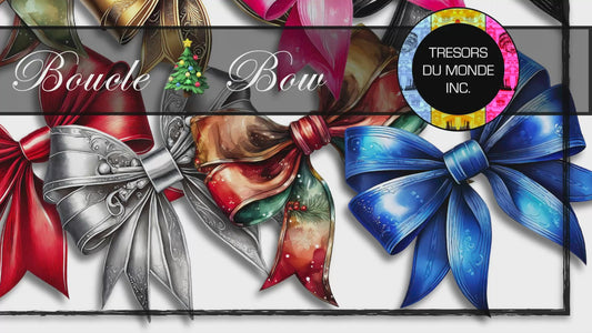 Boucles pour égayer vos cadeaux de Noël - Image numérique solo haute résolution - Usage commercial et perso